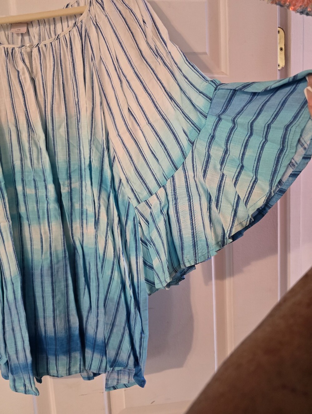 Allison Daley Blue Ombre Striped Peasant Top - Picture 3 of 6